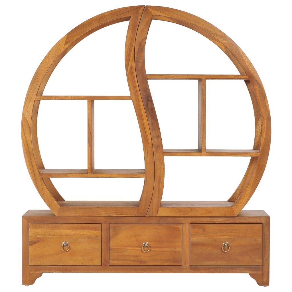 Cabinet with Yin Yang Shelf 100x26x112 cm Solid Teak Wood